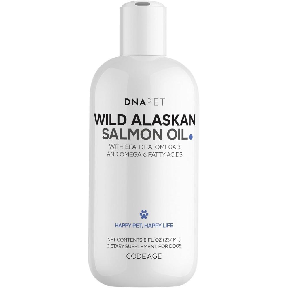 image:imageDNA PET Wild Alaskan Salmon Oil for Dogs EPA DHA Omega 3 amp 6 Fatty Acids for Pets Liquid Fish Oil Supplement for Dogs All Breeds 8 fl oz