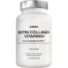 Amen Biotin Collagen Vitamins+ 10,000 mcg Biotin Supplement – Hydrolyzed Collagen, Vitamins C & E, Folate, Hyaluronic Acid, Keratin, MSM, Saw Palmetto – 3-Month Supply – Non-GMO – 90 Capsules