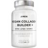 Amen Plant-Based Vegan Collagen Builder Supplement – Organic Whole Foods, Lutein, Vitamin C, Biotin, Lysine, Proline Collagen Boosters – Organic Cranberry, Lemon, Strawberry – Once A Day – 30 Capsules