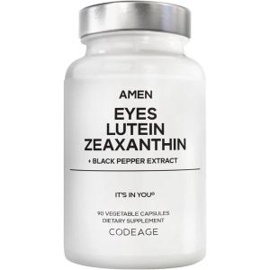Amen Eyes Lutein Zeaxanthin Supplement – Eyes Vitamins – Lutein and Zeaxanthin from Marigold Extract, Red Beet Root Powder, Black Pepper Fruit Extract – 3-Month Supply Eye Care – Non-GMO – 90 Capsules