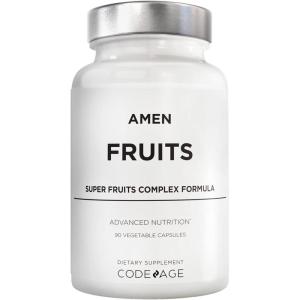 Amen Fruits, Daily Fruits Vitamins Supplements, Over 20 Whole Fruit Extracts – Raw Multivitamin, Berries, Antioxidant Polyphenols Superfood & Flavonoids – Non-GMO – 90 Capsules