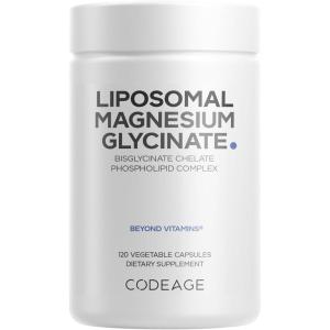 Codeage Liposomal Magnesium Glycinate Supplement – Magnesium Bisglycinate Pills – BioPerine Black Pepper – Liposomal Delivery – Non-GMO, Gluten-Free Mineral – 120 Capsules