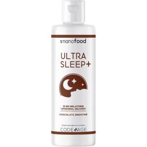 Codeage Liposomal Ultra Sleep + Liquid Melatonin Supplement for Adults, Vitamin E, Phospholipid Complex, Phosphatidylcholine, Vegan Chocolate Smoothie Drops, Non-GMO, No Sugar, 45+ Servings, 8 fl oz