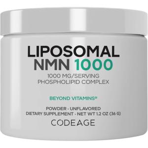 Codeage Liposomal NMN 1000mg Powder Supplement – NMN 1000 mg Nicotinamide Mononucleotide NAD+ Precursor – Unflavored Powder – Liposomal Delivery – Non-GMO – 1.2 OZ