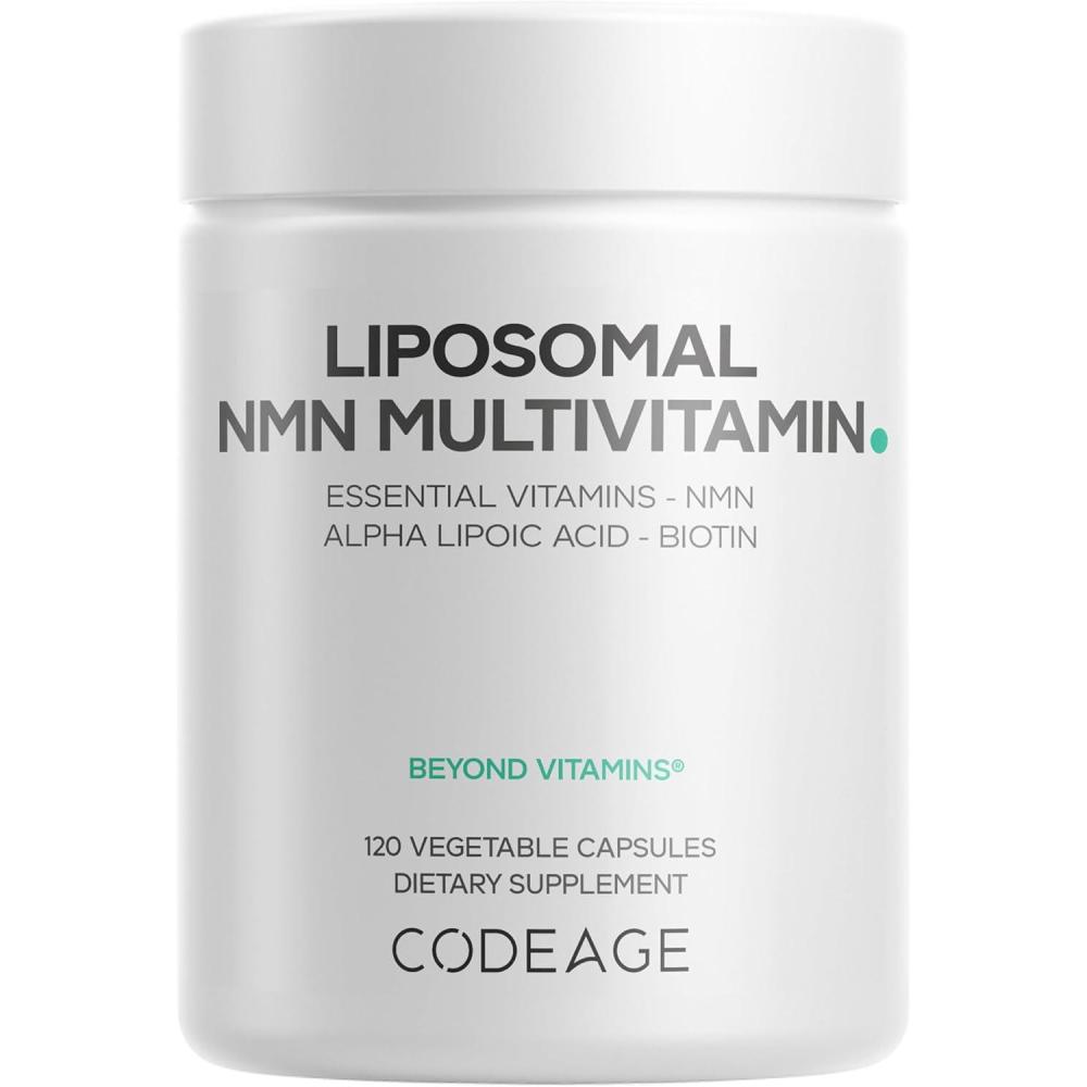 image:imageCodeage Liposomal NMN Multivitamin Supplement NMN 500 mg Nicotinamide Mononucleotide with Vitamins A C D3 E K2 BComplex Alpha Lipoic Acid TMG Betaine NonGMO 120 Capsules