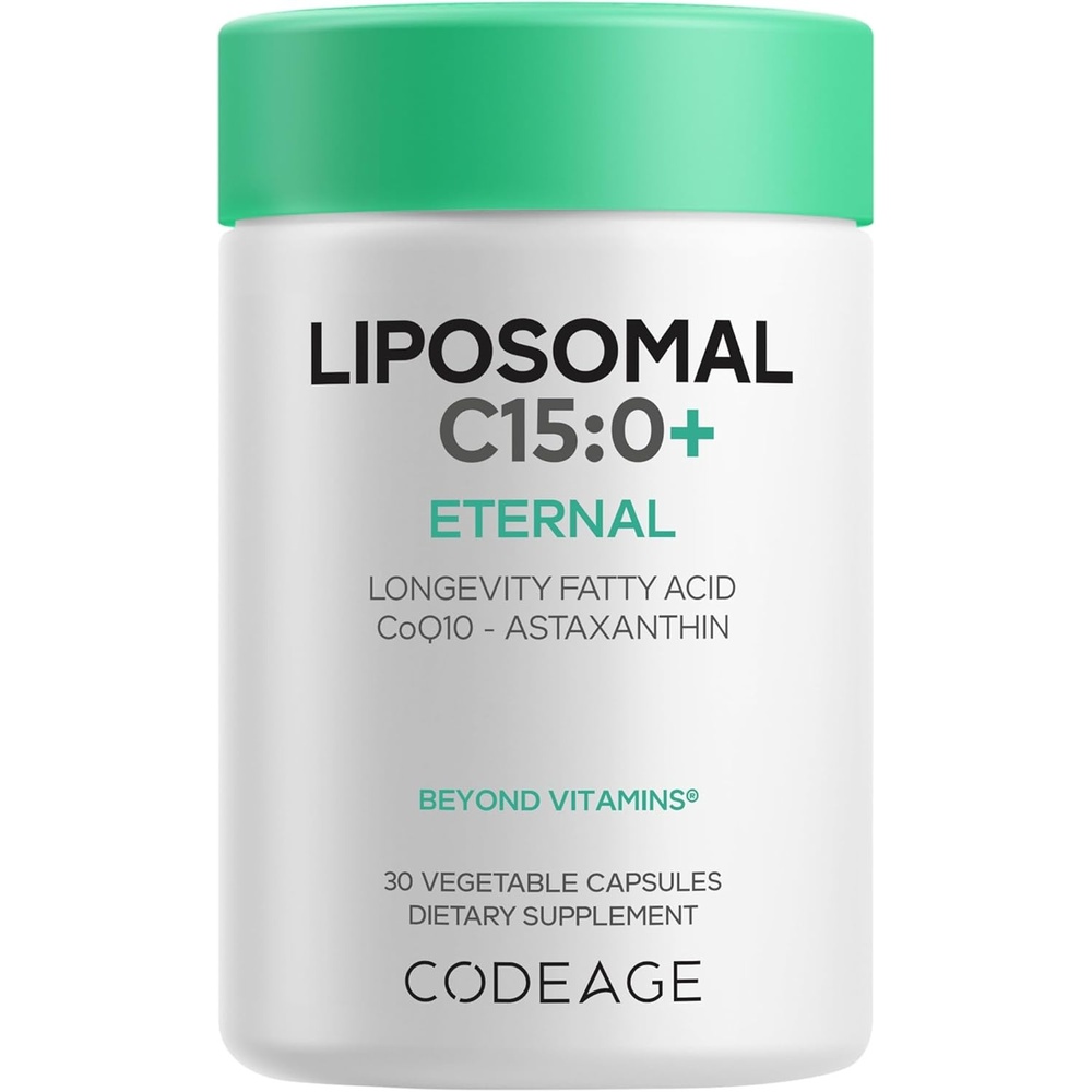 image:imageCodeage Liposomal C150 Supplement  C15 Fatty Acid Pentadecanoic Acid CoQ10 amp Astaxanthin  Healthy Aging amp Longevity Support  30 Capsules